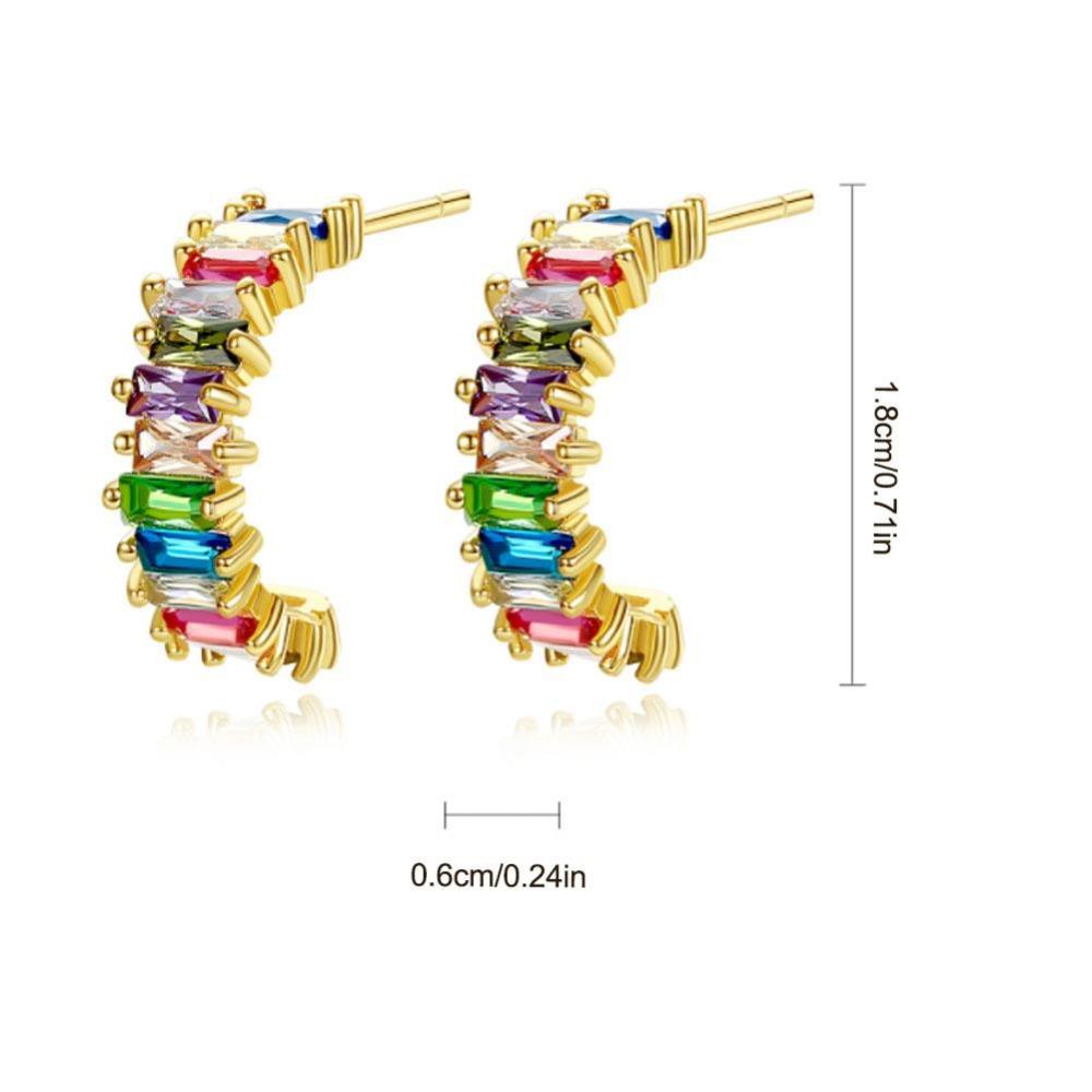 Lily Rainbow Tourmaline Acupressure Anting Perak Baru Wanita Ornamen Vintage Limfatic Drainase Earrings