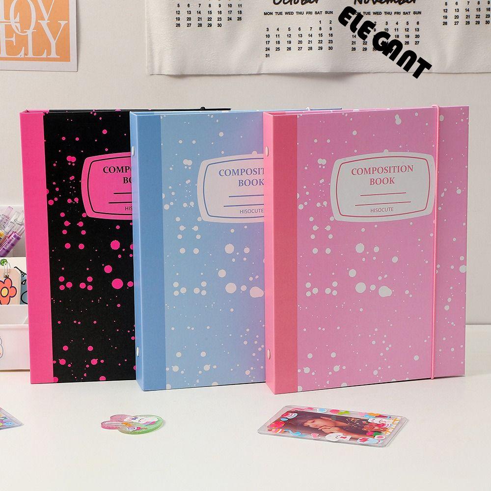 [Elegan] Photocard Collect Book School Supply Fashion Jounral Cover A5 Binder Splash-ink Chasing Stars Card Holder