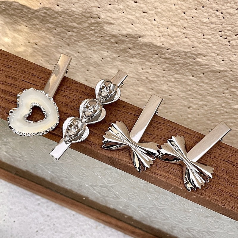 Jepit Rambut Geometris Hati Bahan Alloy Fashion Untuk Wanita