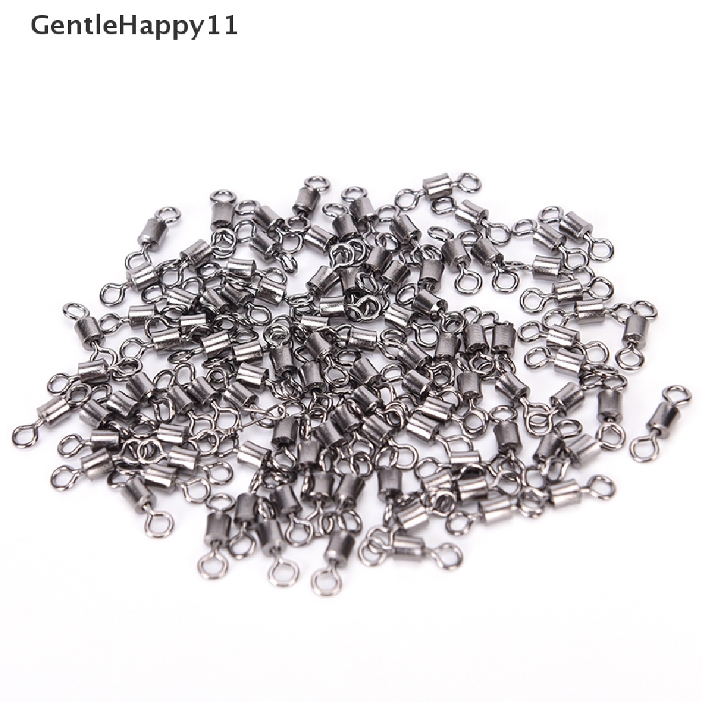 Gentlehappy New Hot 100PCS Fishing Barrel Bearing Rolling Swivel Solid Ring LB Lures Konektor 4ukuran id