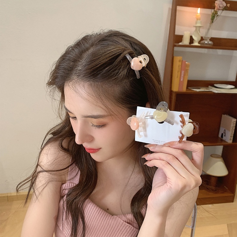Ahellogirl Klip Poni Jepit Rambut Kecil Hati Akrilik Sederhana Aksesoris Rambut Fashion Untuk Wanita