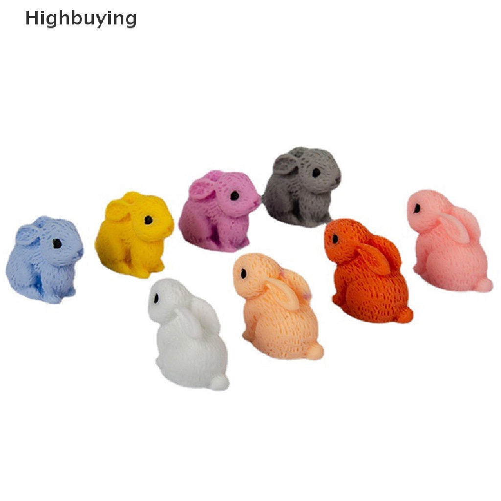 Hbid 5pcs Kelinci Lucu Paskah Ornamen Miniatur Kerajinan Resin Mini Bunny Taman Ornamen Rumah Boneka Miniatur Rumah Kantor Desktop Decor Glory