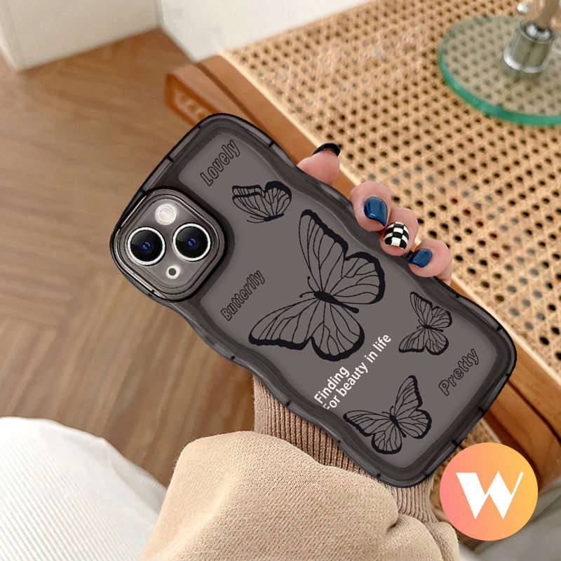 Wavy Edge Soft Fantasy Flower Butterfly Casing Realme C35 C12 C30 C21Y C25Y C25s C20 C15 C11 C25 C3 C17 C20A C33 Realme 6i 8Pro 9i 5 5i 9 Pro+10 7 7i 5s 8i 8 Cover Hitam Vintage