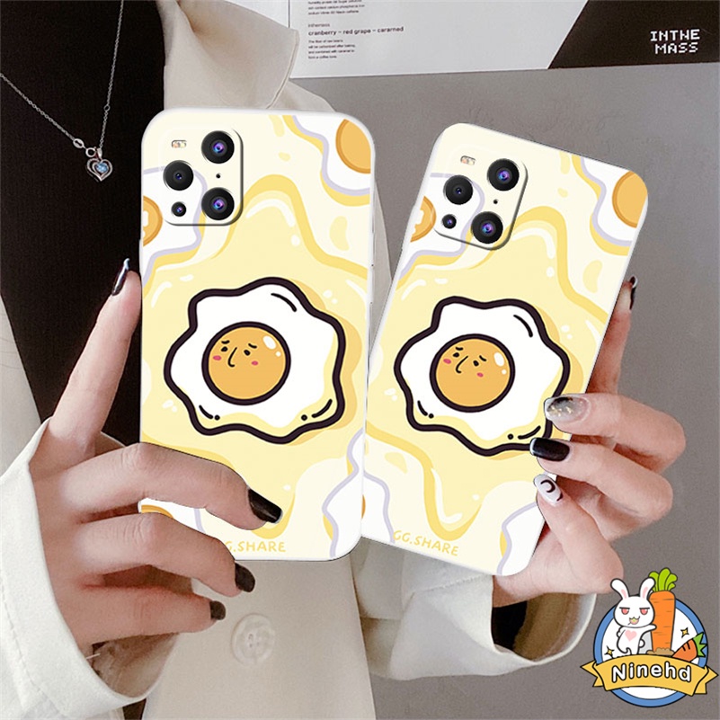 IPHONE Casing Kompatibel Untuk Iphone14 13 12 11 Pro Max X Xr Xs Max8 7 6 6s Plus SE 2020 Pola Telur Goreng Kreatif Pelindung Lensa Canggih Shockproof Glossy TPU Full Protect Phone Case