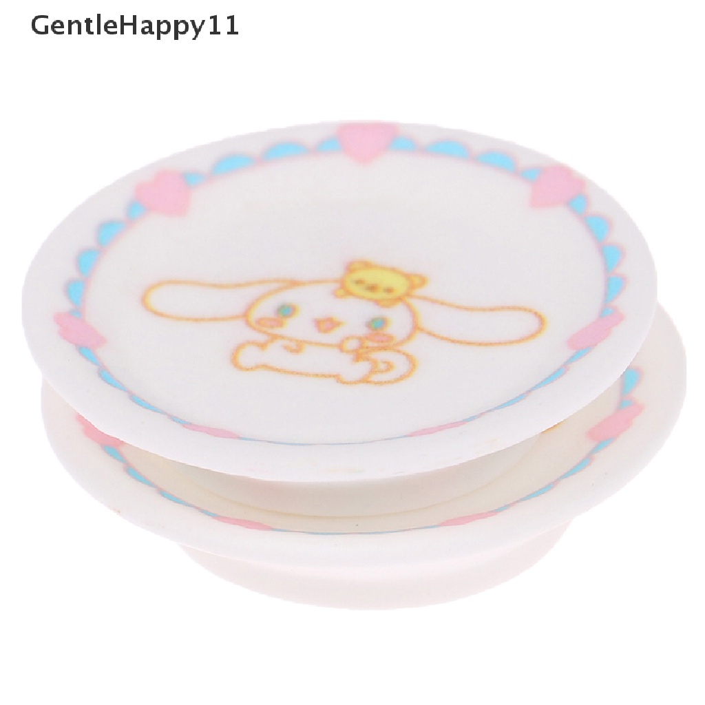 Gentlehappy 5pcs 1: 12rumah Boneka Miniatur Kartun Piring Simulasi Dapur Piring Dekorasi Mainan id