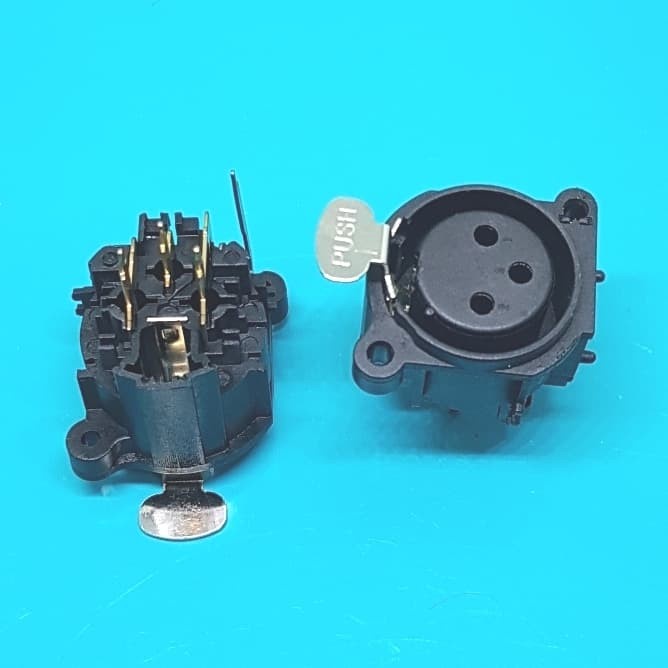 Socket Canon Female Gold Plated XLR 4Pin Vertical Lock Tancap PCB Audio Mixer