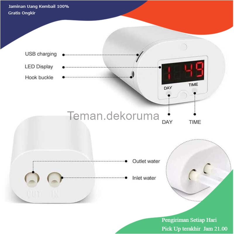 TD - RTG Arulla Alat Penyiram Tanaman Otomatis Timer Flower Watering 8 Head - AR8H