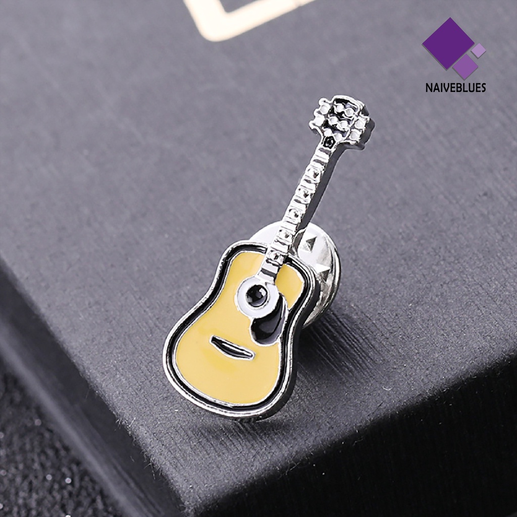 &lt; Naiveblues &gt; Pin Enamel Bentuk Gitar Pin Bros Gitar Fashion Unisex Untuk