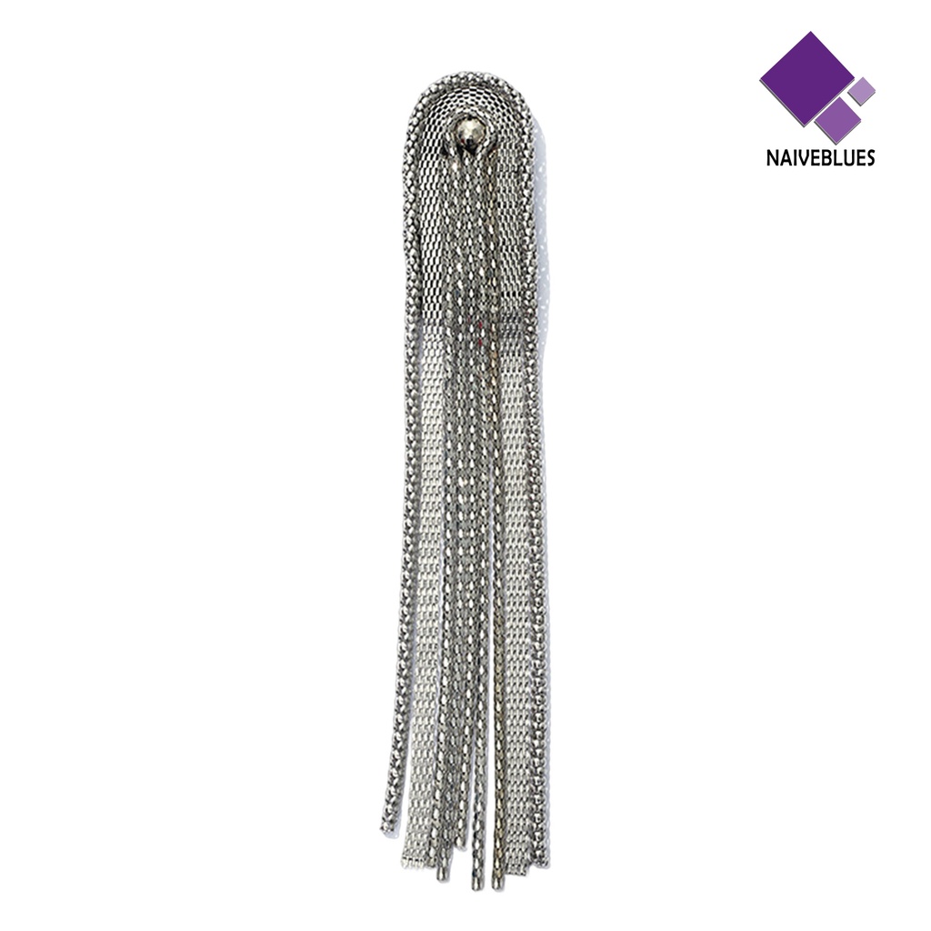 &lt; Naiveblues &gt; Bros Pin Handmade Manik-Manik Panjang Rumbai Rantai Electroplating Hias DIY Wanita Epaulette Bahu