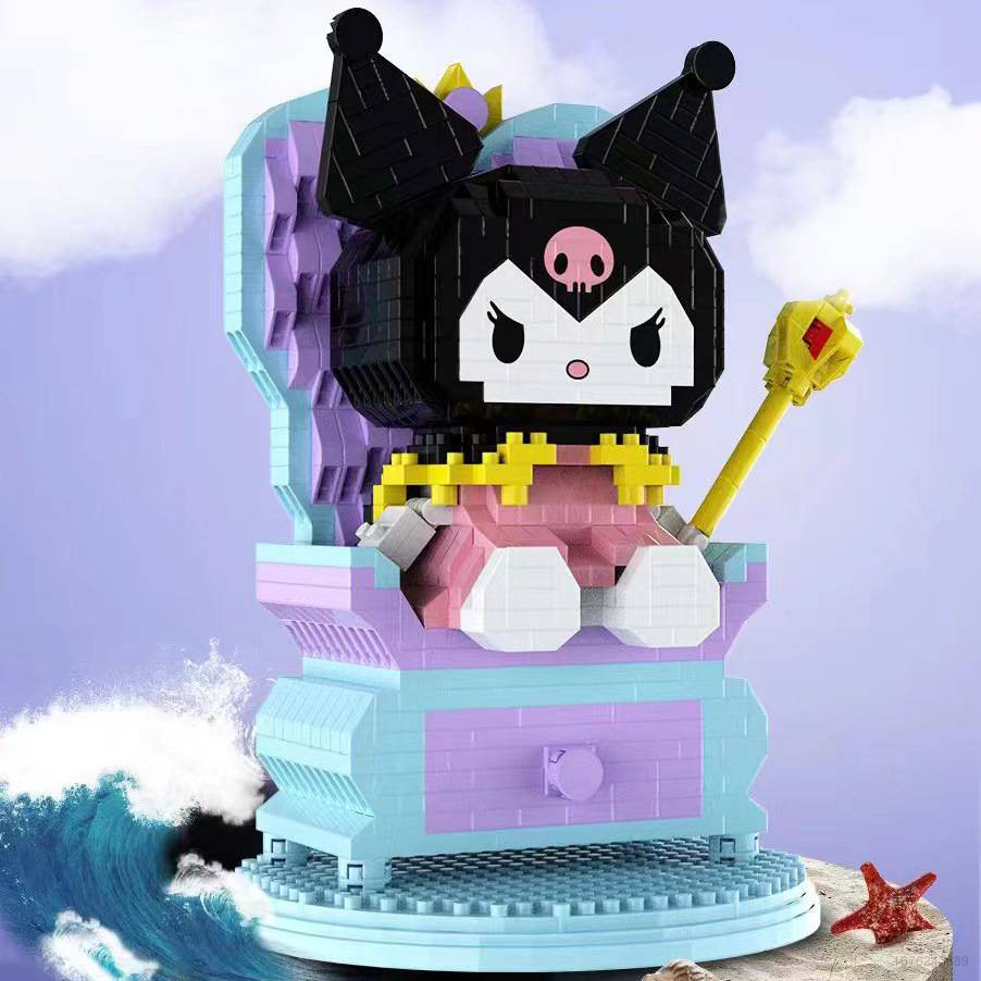 Kuromi Throne Build Block Mainan DIY Model Ornamen Dekorasi Anak Kid Hadiah 1256PCS