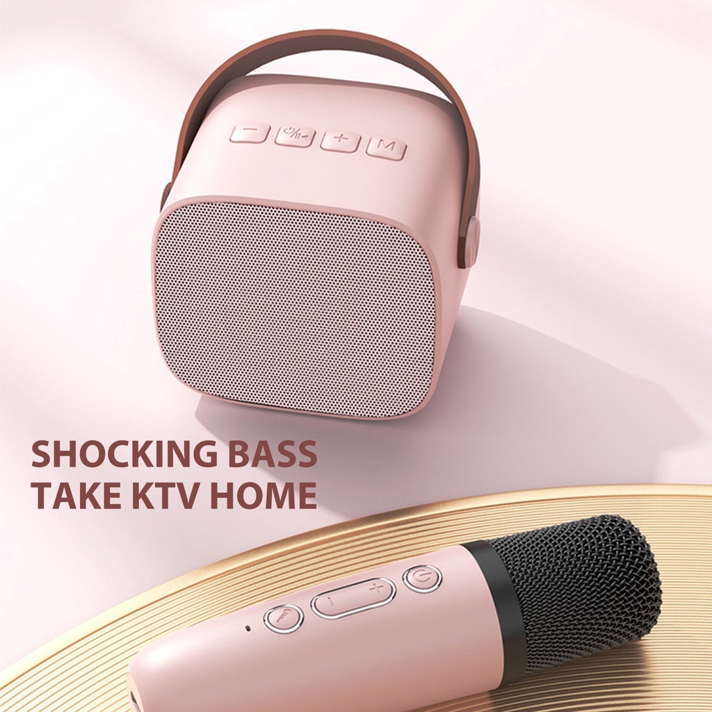 EONE Bass Penuh Mini mikrofon speaker bluetooth mikrofon bluetooth resonating chamber of a musical instrument Dapat terhubung ke HP/TV