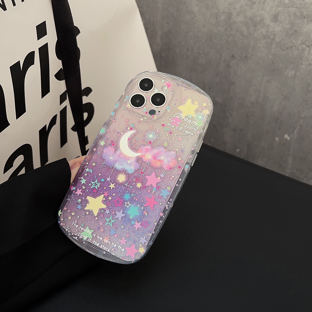 IPHONE Gadis Bermimpi Langit Berbintang Casing Ponsel Lembut Shockproof Pelindung Cover Untuk Iphone11 12 13 14 PLUS PRO MAX