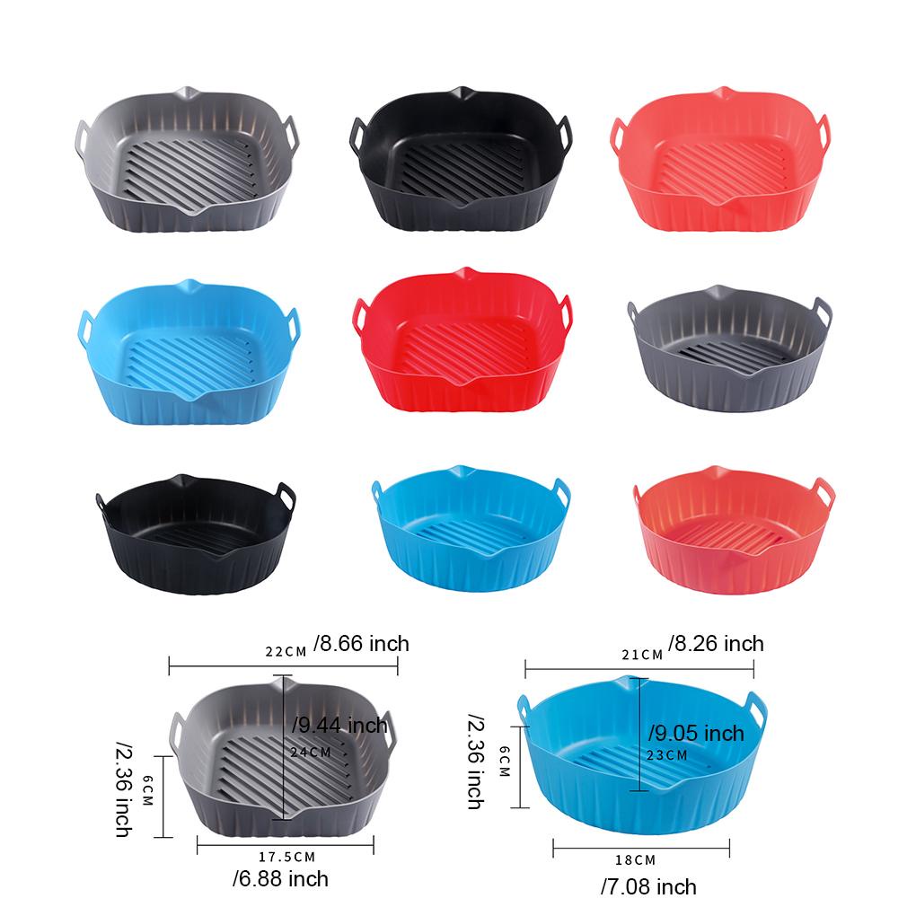 Universal Air Fryer Panci Silikon Dengan Pegangan Tahan Air Bisa Dicuci Anti Lengket Liner Basket Airfryer Dapur Gadget
