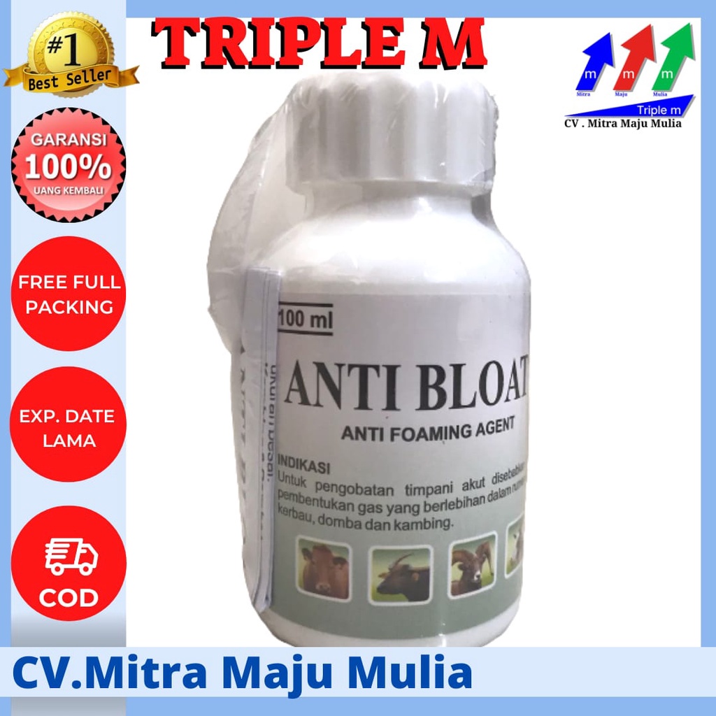 ANTI BLOAT 100 ml - Obat Kembung Tympani Sapi Kambing Kuda Kelinci