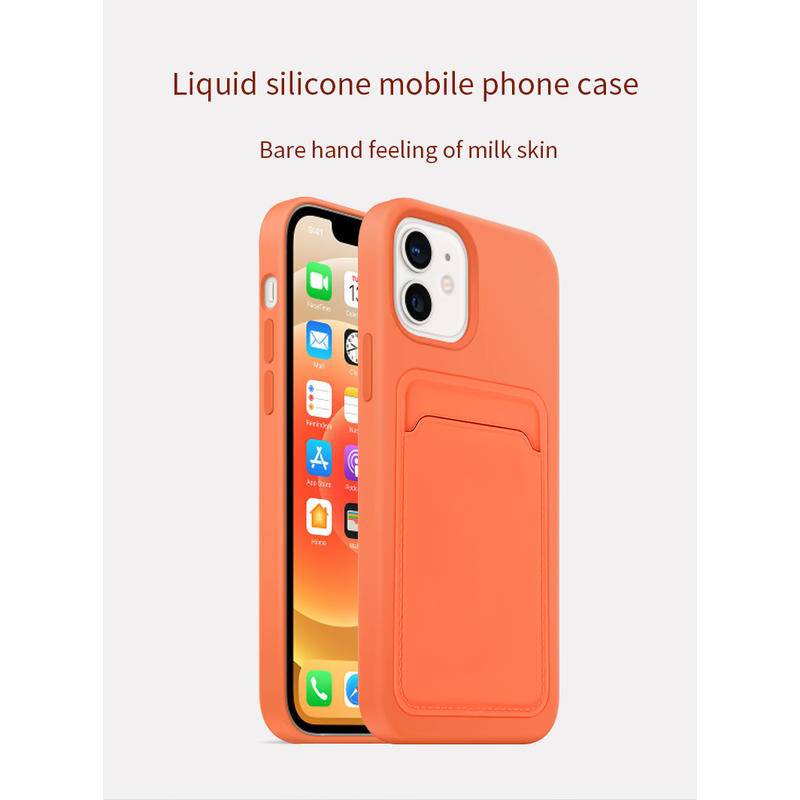 IPHONE Casing Ponsel Dompet Slot Kartu Warna Permen Untuk iPhone14 13 12 11 Pro MAX Plus Silikon Lembut Shockproof Cover Untuk iPhone14Plus iPhone14 iPhone13