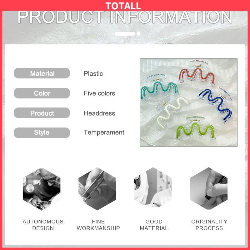 COD Jepit rambut Korea Hair Claw Musim panas Bentuk W gaya tetesan minyak Gaya Untuk Wanita-Totall