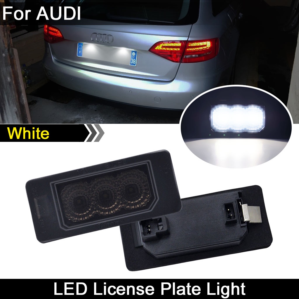 2pcs Hight Brightness White LED Plat Lampu Plat Nomor Lampu Untuk Audi A1 A4/B8 A5 A5 A6/C7 A7 S5 Q5 TT TTS RS5 TTRS