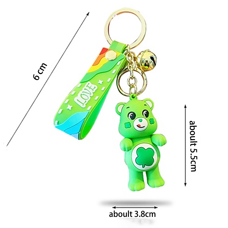 Anime Keliling Kawaii Care Bear Gantungan Kunci Liontin Tas Lucu Pasangan Liontin Mainan Beruang Pelangi