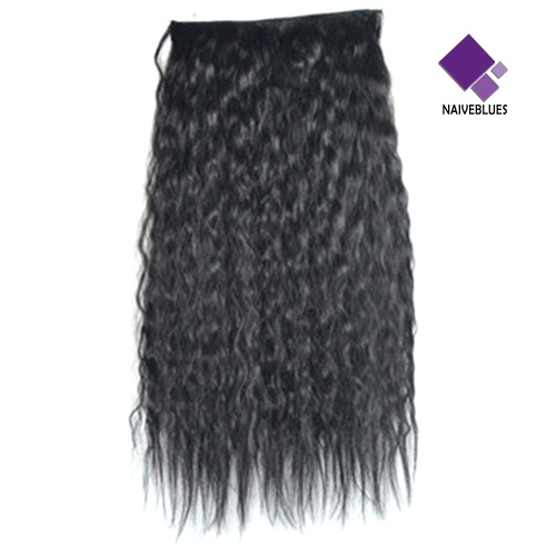 &lt; Naiveblues &gt; Seksi Panjang Warna Gradien Pesta Wanita Bergelombang Keriting Ekstensi Rambut 60cm