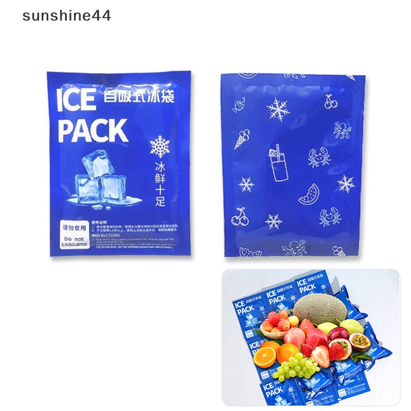 Sunshine 10pcs Reusable Cold Ice Gel Pack Cooler Bag Tanpa Racun Terapi Nyeri Camping Food ID