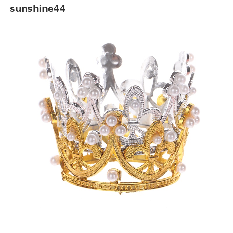 Sunshine Mahkota Ulang Tahun Mini Dekorasi Kue Berlian Imitasi Peach Heart Crown Baking Decor ID