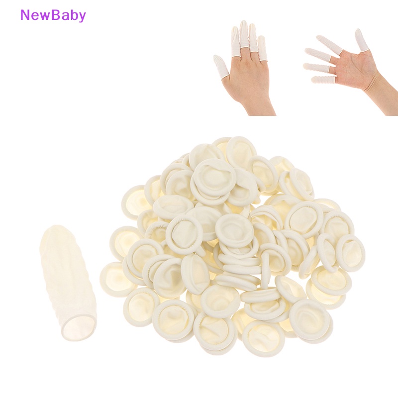 Newbaby100/200/300pc Sarung Tangan Jari Latex Plastik Manicure Tools Salon Kuku Tangan Melindungi ID