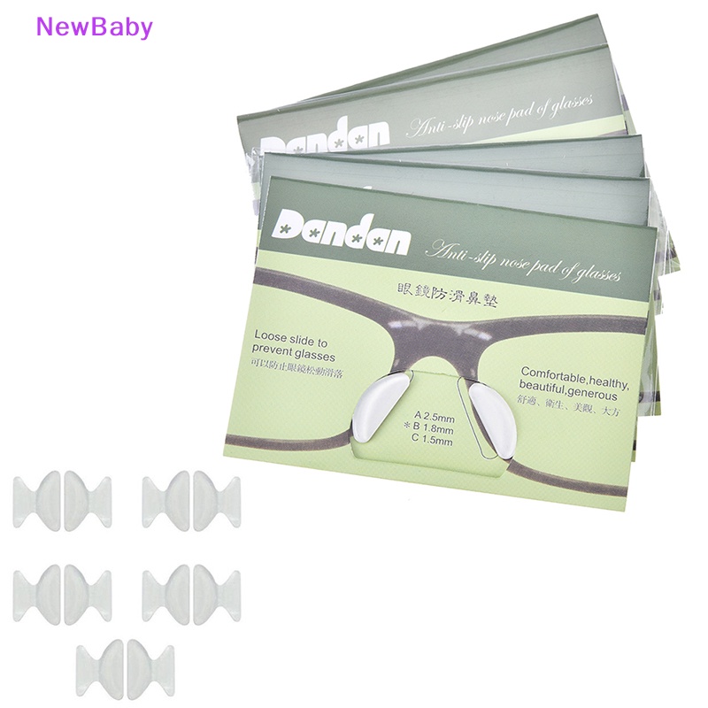 Newbaby 5pasang 1.8mm Bantalan Hidung Silikon anti slip Kacamata sunglass glasses spectacles ID