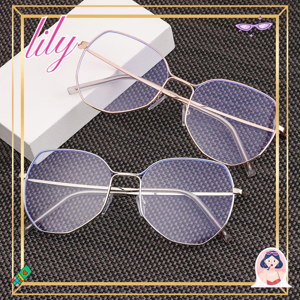 Lily Blue Light Blocking Glasses Frame Metal Anti Kelelah Mata Untuk Wanita Pria Kacamata Baca