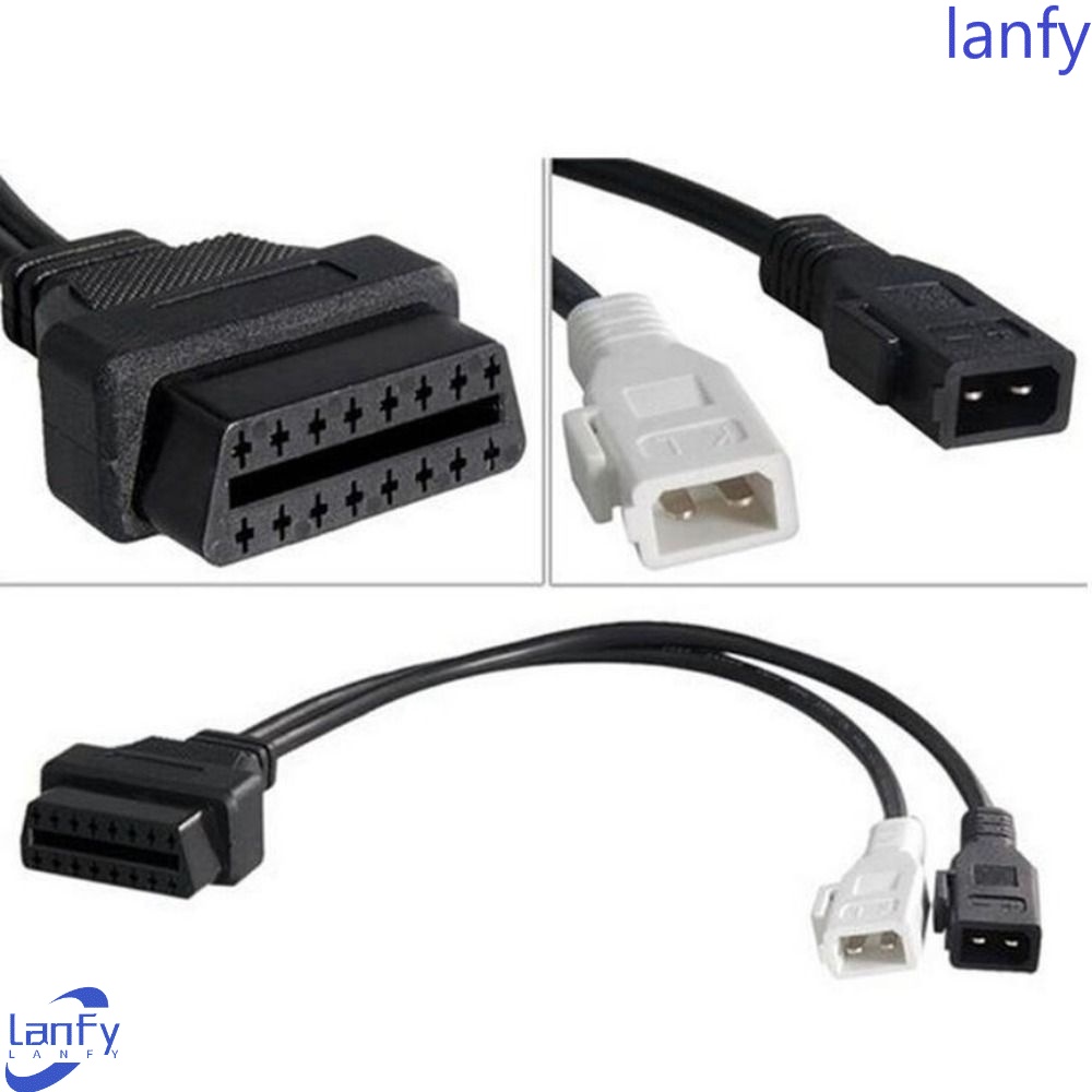 Lanfy Kabel OBD2 1PC 2X2 OBD1 OBD2 16Pin Female Connector Transfer Connector Kabel Adaptor VAG Adapter