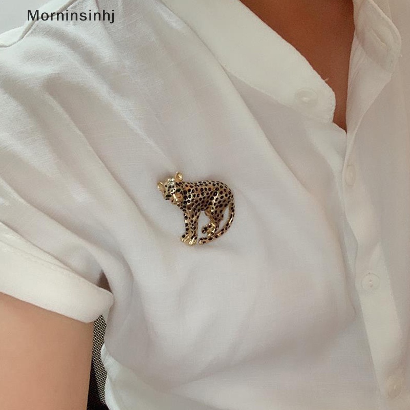 Mornin Vintage Drip Minyak Dicat Leopard Bros Hewan Bros Pin Logam Pakaian Perhiasan Broche Aksesoris id