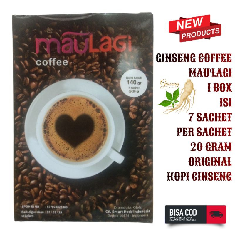 

COFFEE GINSENG MAULAGI KOPI KESEHATAN 1 BOX ISI 7 SACHET ORIGINAL