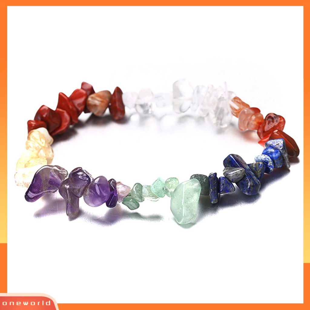 [EONE] Tali Elastis Handmade Batu Gelang Ringan Tidak Teratur Permata Imitasi Wanita Gelang Tangan Dekorasi