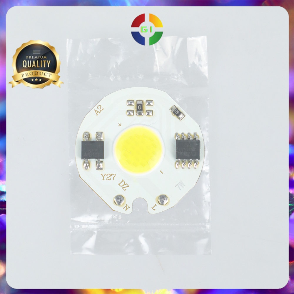 Chip LED Lampu COB SMD Cool White 6000-6500K 220V 27mm 7W - White