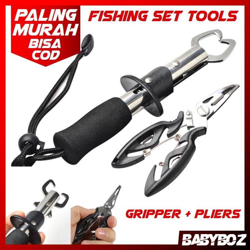 BBM - PAKET TANG  PLIER + GRIPPER KAIL PANCING Set alat perlengkapan memancing pancing Ikan