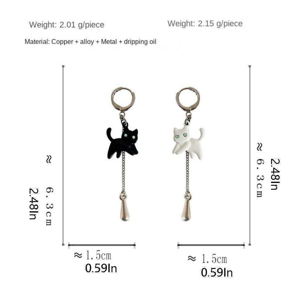 Mxbeauty Kitten Stud Earrings Kreatif Fashion Batu Permata Jumbai Tembaga Tetes Minyak Aksesoris Wanita