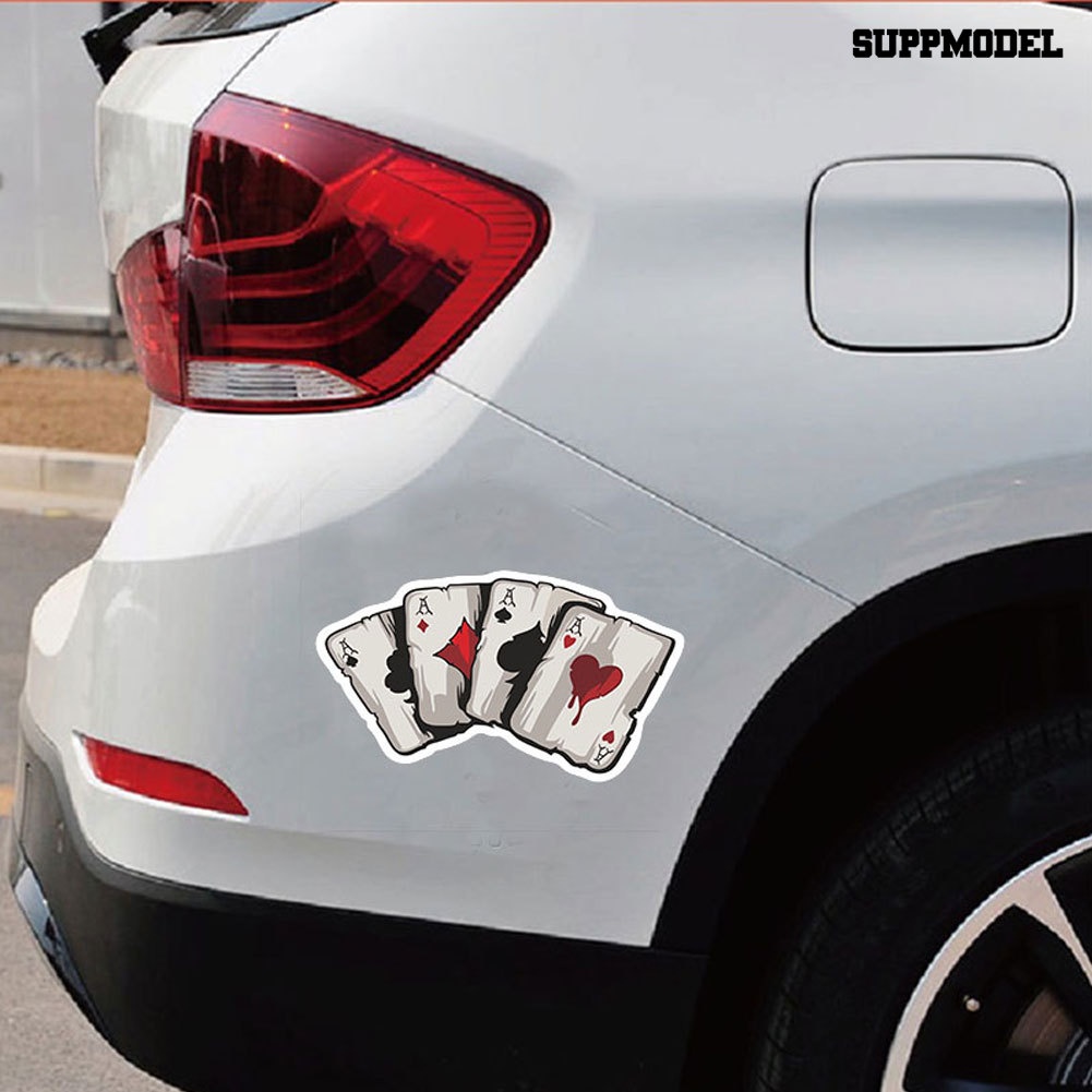 [SM Auto] Pola Poker Lucu Body Mobil Truk Dekorasi Jendela Sticker Reflektif Decal