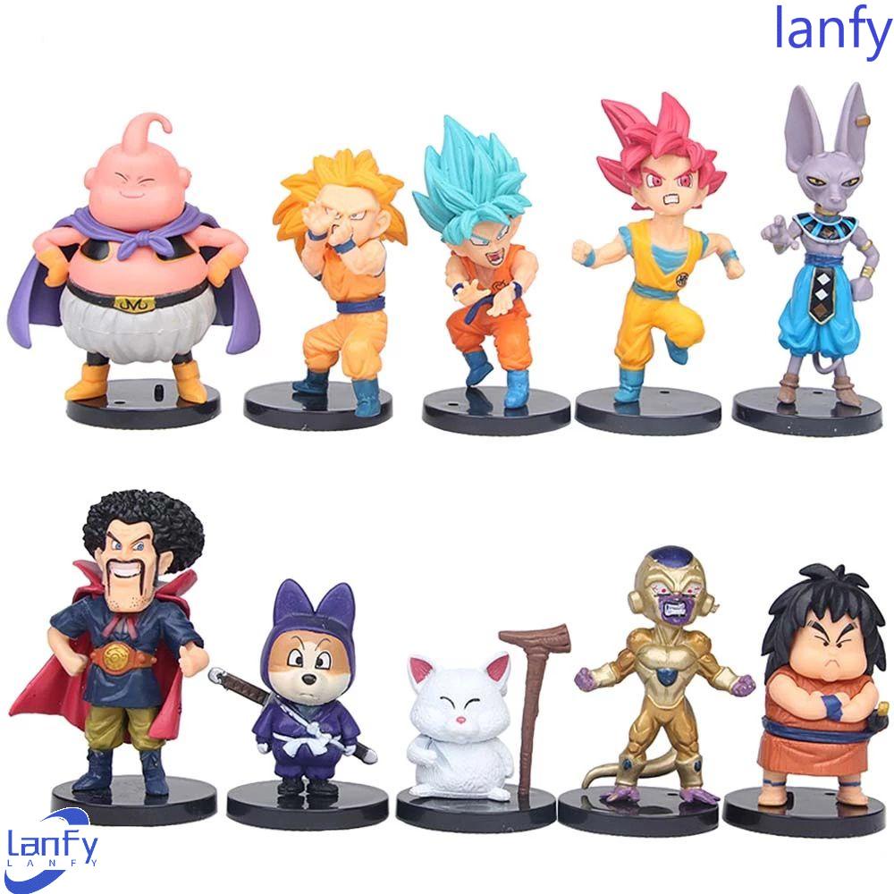 Lanfy Anime Dragon Ball Angka Mainan Super Saiyan Dekorasi Moldel Q Version Boneka Dekorasi Desktop Kartun Anak Hadiah Model Mainan