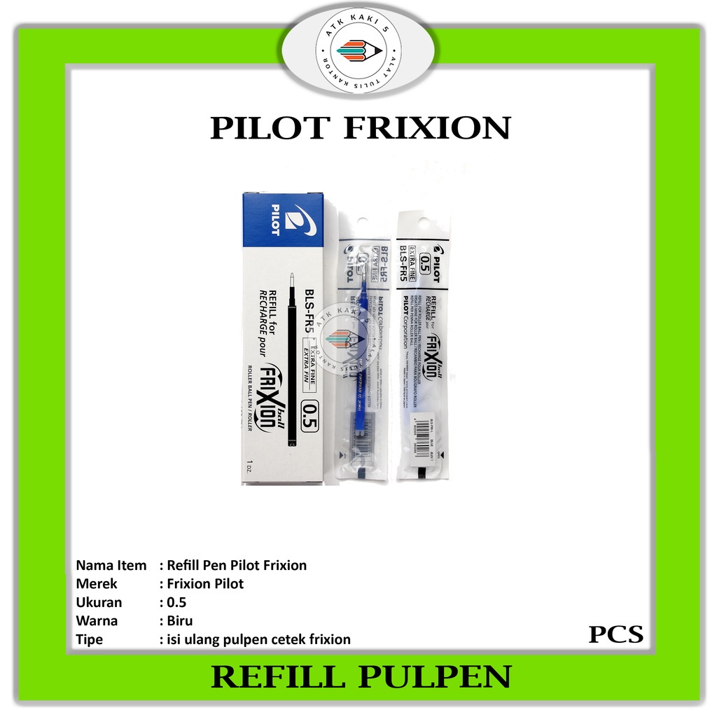

PILOT - Refill Frixion Ketebalan 0,5mm Warna Biru - Pcs
