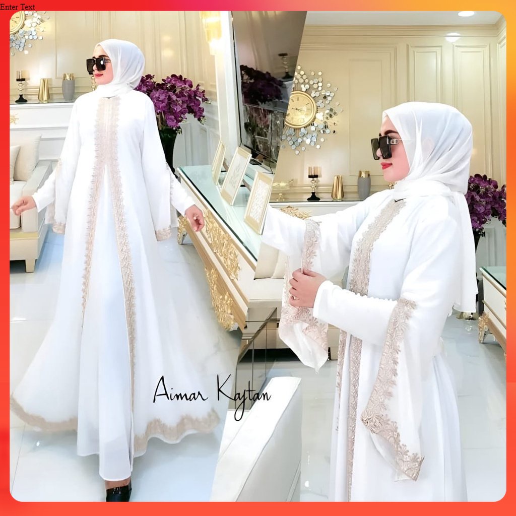 Aimar Kaftan Gamis Muslim Wanita Matt Cringkle Airflow OOTD Kaftan Lebaran Casual Daily Fit To XL Pr