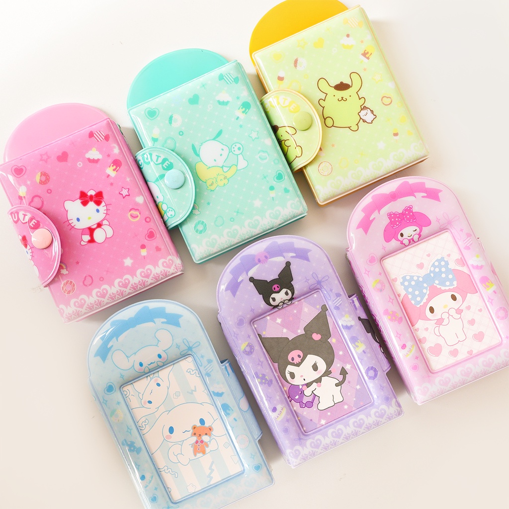 Galicici Tas Kartu Mirip Sanrio Lucu/Love Bean Album Polaroid 3-inch Small Card Storage Protection Book