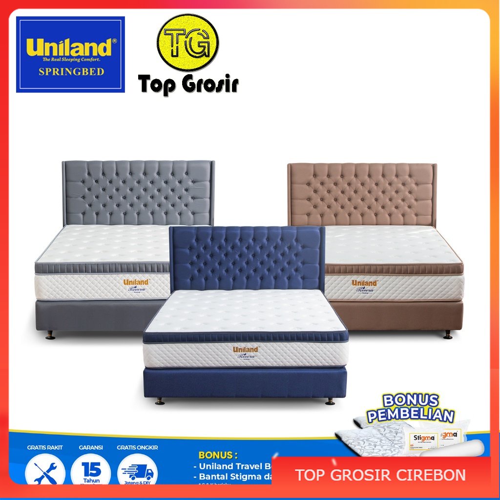 Uniland Springbed Rivera Plushtop Manila - Kasur Springbed Fullset UNILAND CIREBON