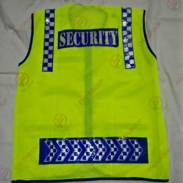 Rompi satpam / vest security / Rompi jaring scotilite hijau stabilo