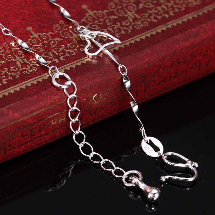 Aksesoris Perhiasan Fashion Goldkingdom Ready Stock Gelang Kaki Love Lapis Perak Fashion Korea