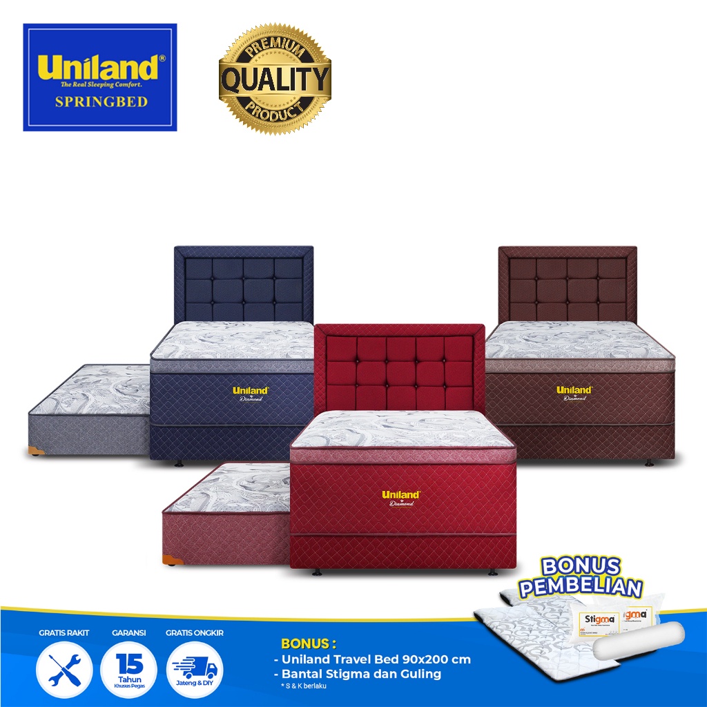Uniland Springbed 2 in 1 Diamond Plushtop 120 X 200 - Kasur Spring Bed Sorong 2in1 
TOP GROSIR BREBE