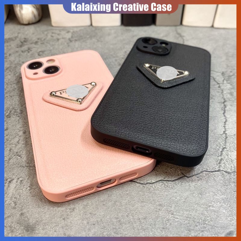 Casing Ponsel Prada Kulit Untuk IPhone 14 Pro Max13 12 11 Pro Max X XR Xs Max14 Plus Dengan Perlindungan Lensa Hard Back Cover