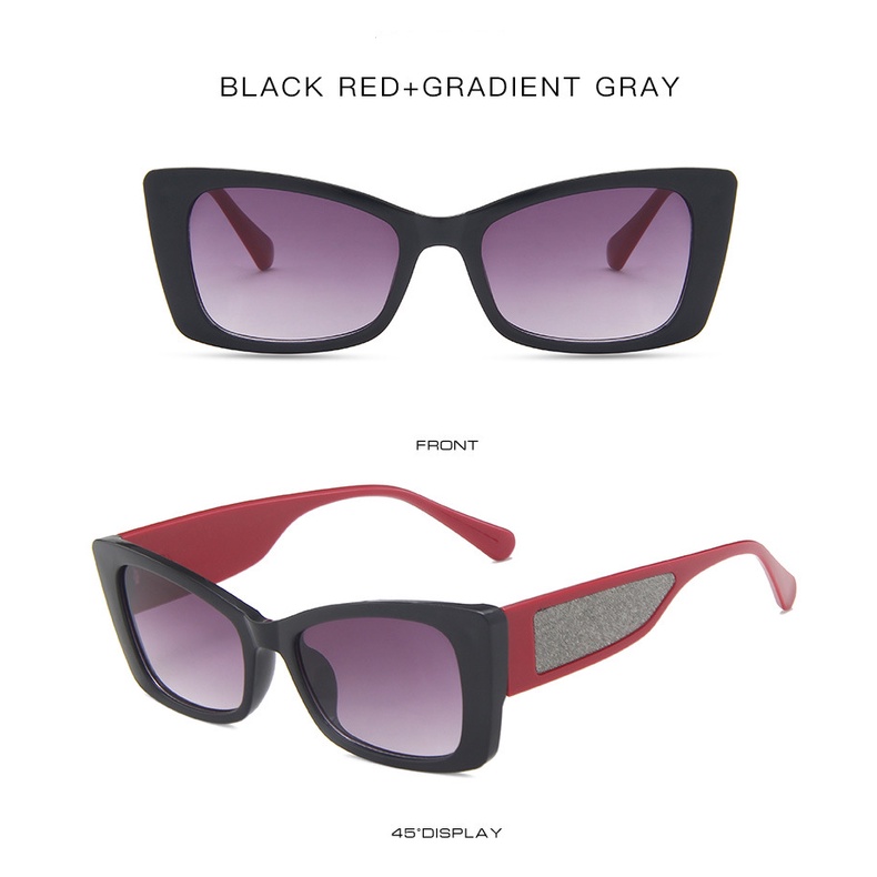 [Gratis Ongkir] Retro Mata Kucing Kacamata Hitam Wanita Outdoor Sun Shade Anti Radiasi Pantai Murah Hitam Eyeglasses UV400