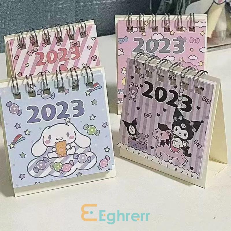 

✨EG-Kalender Meja Mini 2023 Vertikal Lucu Kuromi Cinnamoroll Dog Kalender Kecil-Eghrerr