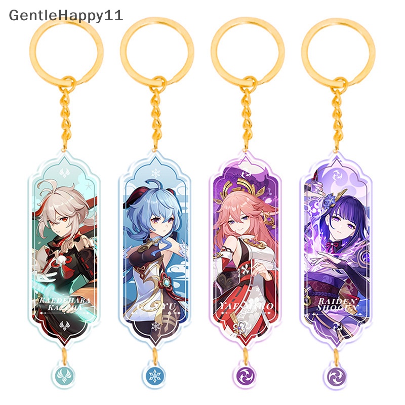 Gentlehappy 1Pc Genshin Impact Anime Figure Venti Tartaglia Ye Lan Gantungan Kunci Akrilik Mainan id