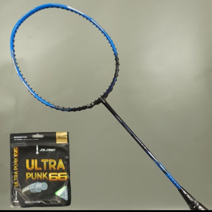 Raket BADMINTON ZILONG LOARDGUN LOARD GUN G1 defensive/Offensive 36lbs - BLACK BLUE, Tanpa Senar