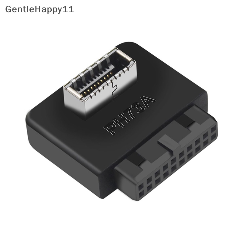 Gentlehappy Motherboard USB Header Adapter USB3.0 19pin 20pin Ke TYPE-E 90derajat Converter Sasis Depan Tipe C Plug-in Port PH73A+PH73B+id